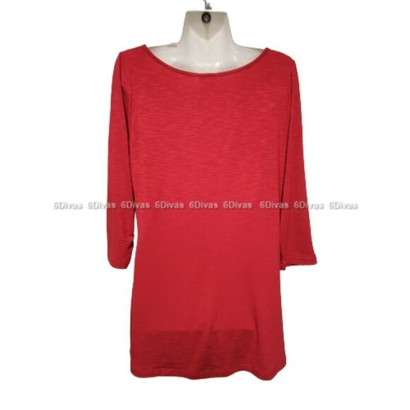 POINT Zero Soft Comfy Light Long Sleeved Red Blouse or Tunic Top- Size M - Picture 4 of 8
